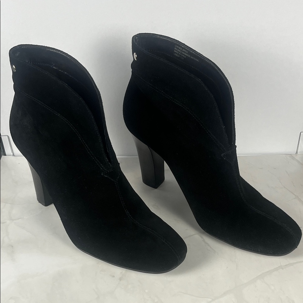 Franco Sarto‎ Black Suede Heeled Boots